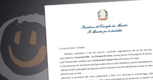 Lettera di ringraziamento del Ministro Locatelli a Luigi Colombo del Festivald del Cinema Nuovo
